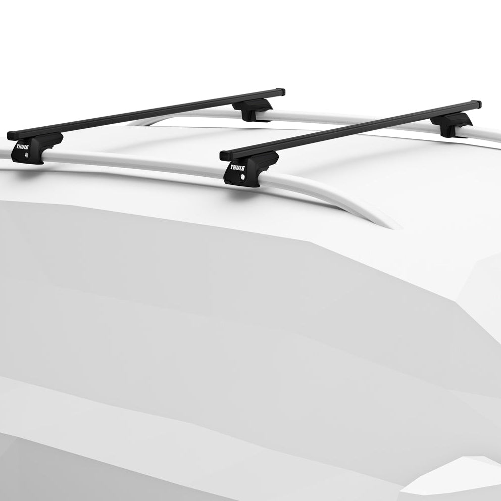 Toyota Land Cruiser 100 Series 1998-2007 (w/ raised rail) Roof Rack - Thule SquareBar Evo Black - Thule