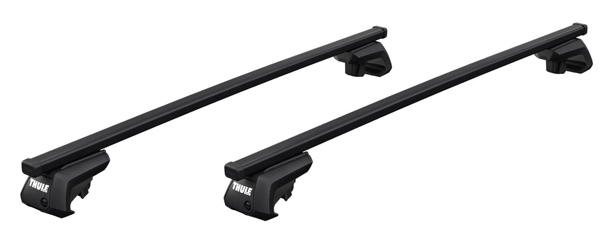 Toyota Land Cruiser 100 Series 1998-2007 (w/ raised rail) Roof Rack - Thule SquareBar Evo Black - Thule
