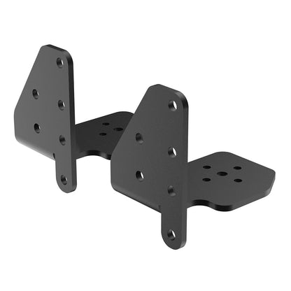 Black metal bracket on a white background