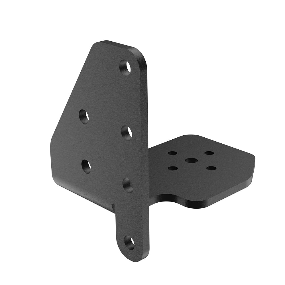Black metal bracket on a white background