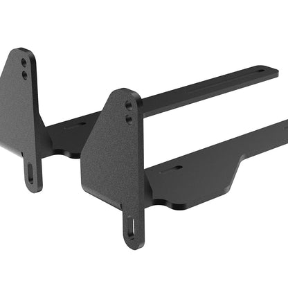 Black metal bracket on a white background