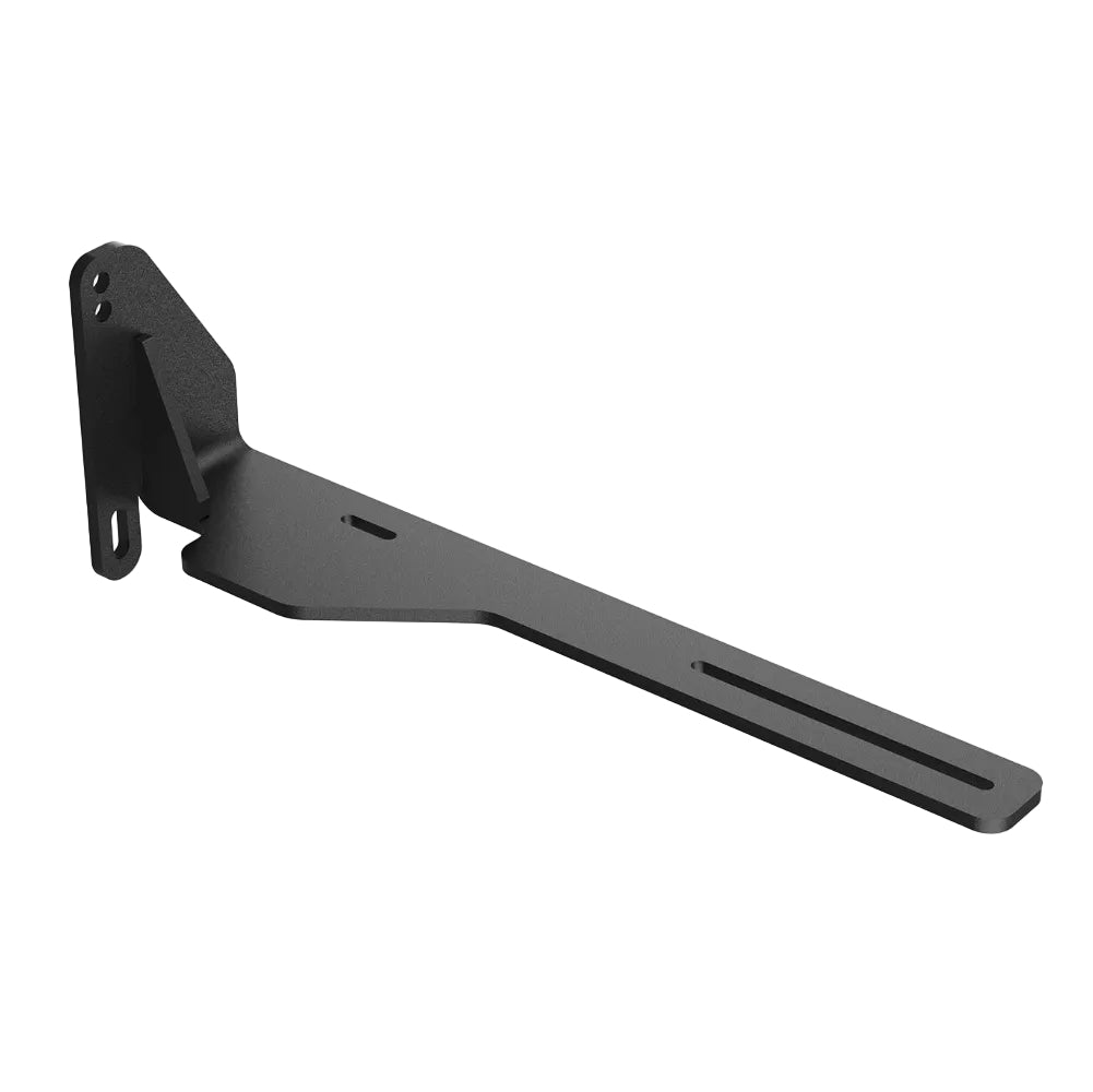 Black metal bracket on a white background