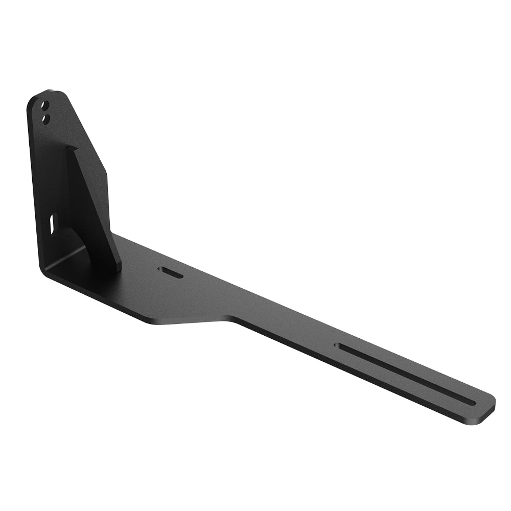Black metal bracket on a white background
