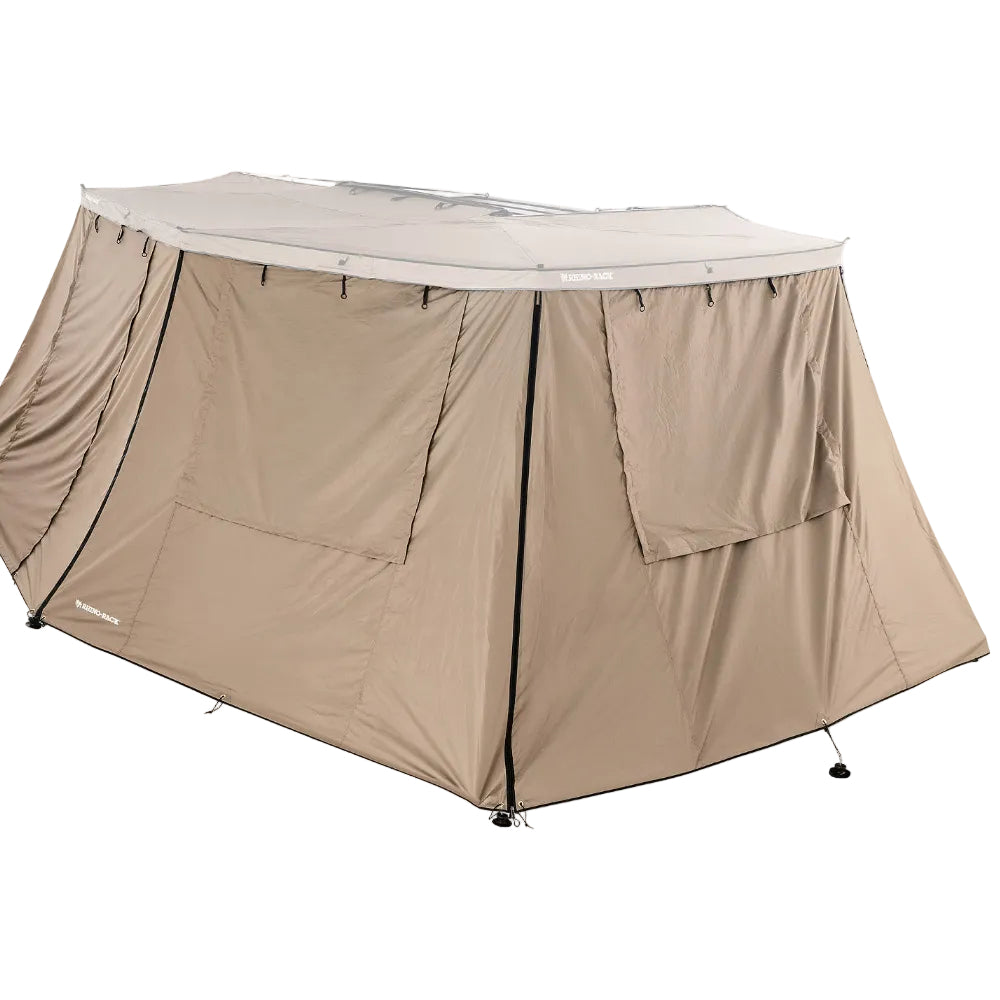 Beige camping tent on a white background
