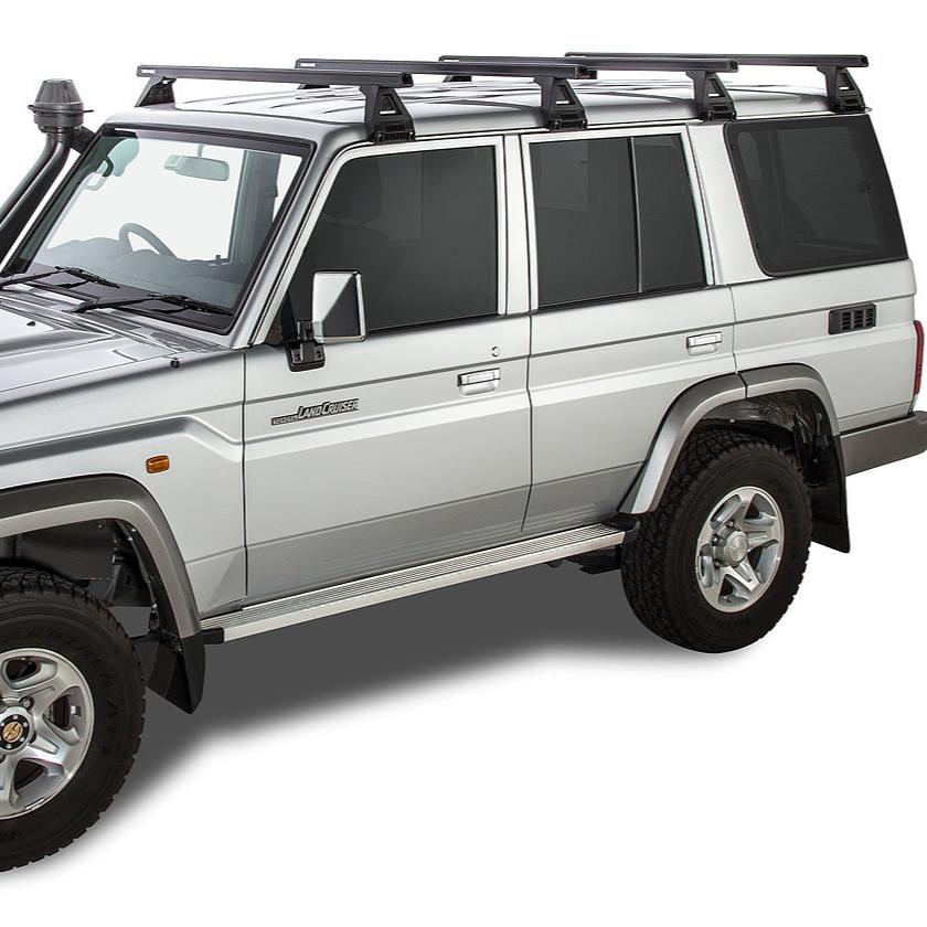 Land Cruiser With Roo Rack Toyota Land Cruiser Roof Racks NZ – Rhino-Rack Heavy Duty Black | Stoke ...