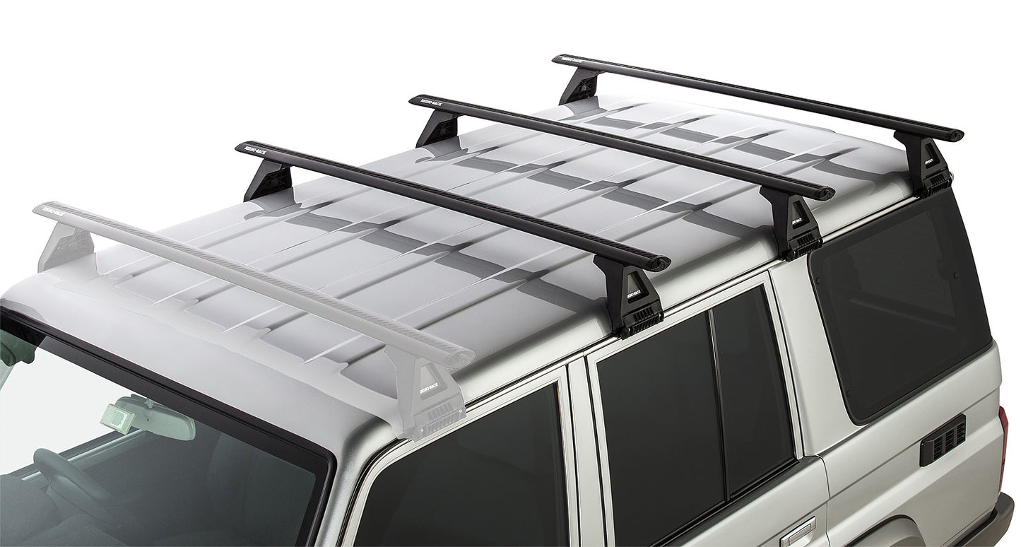 Toyota Land Cruiser 76 Series 2007-ON - Rhino-Rack Vortex RL150 3 Bar Roof Rack Kit - JA2773