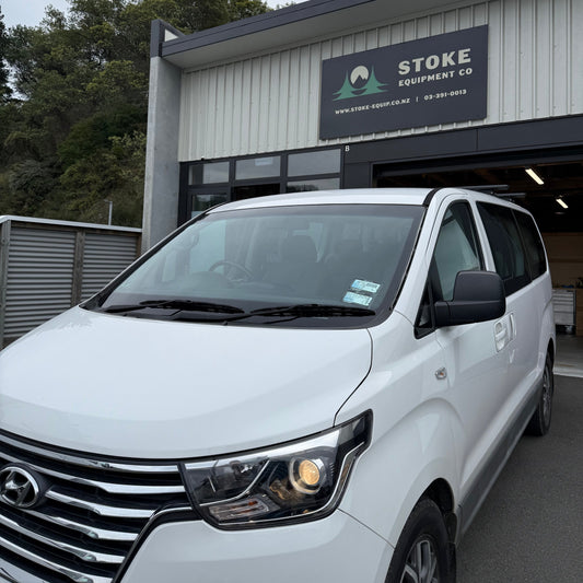 Hyundai Iload Van with a custom RLTF Trackmount roof rack