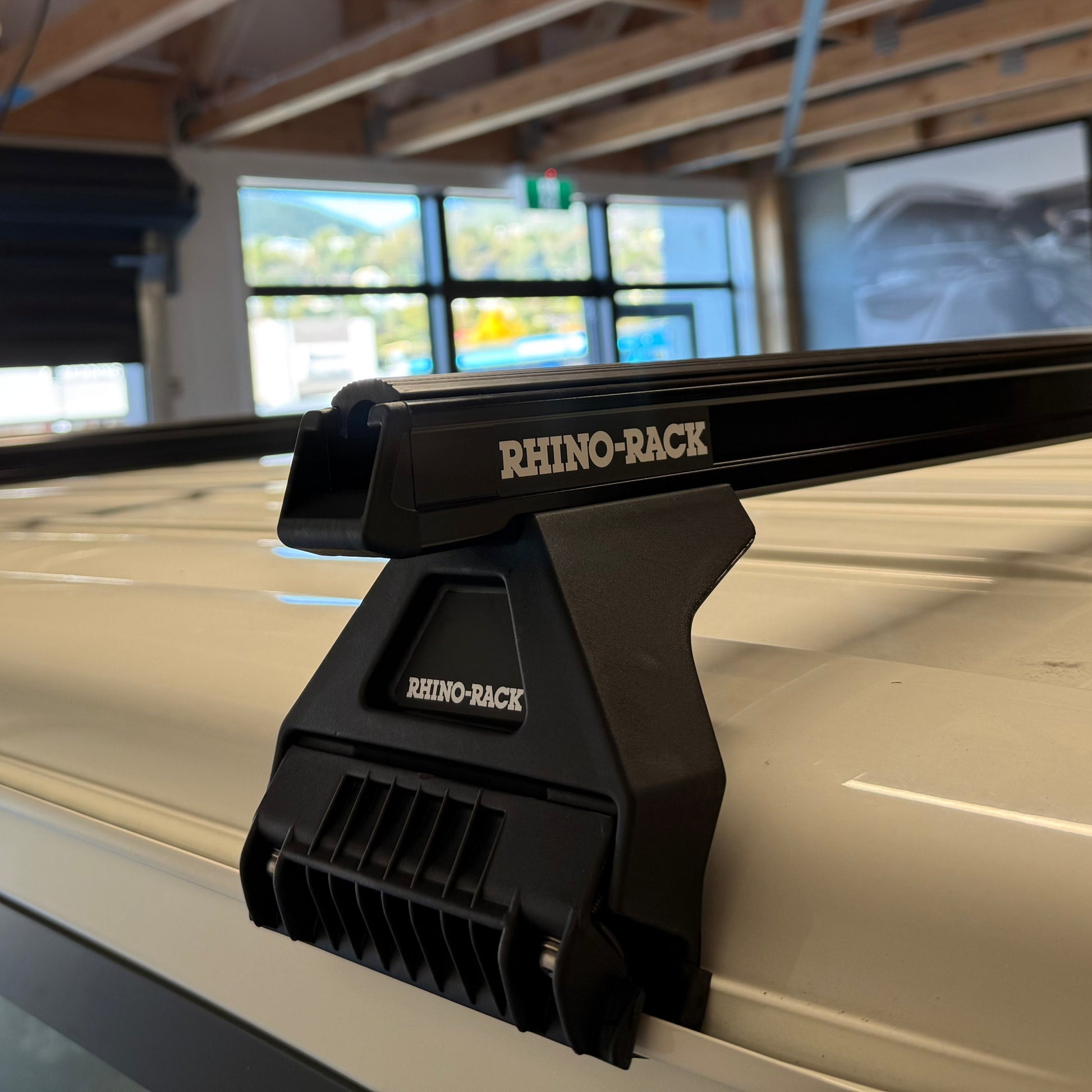 Rhino-Rack roof rack system on a vehicle in Stoke Equipment Co Roof Rack store Nelson