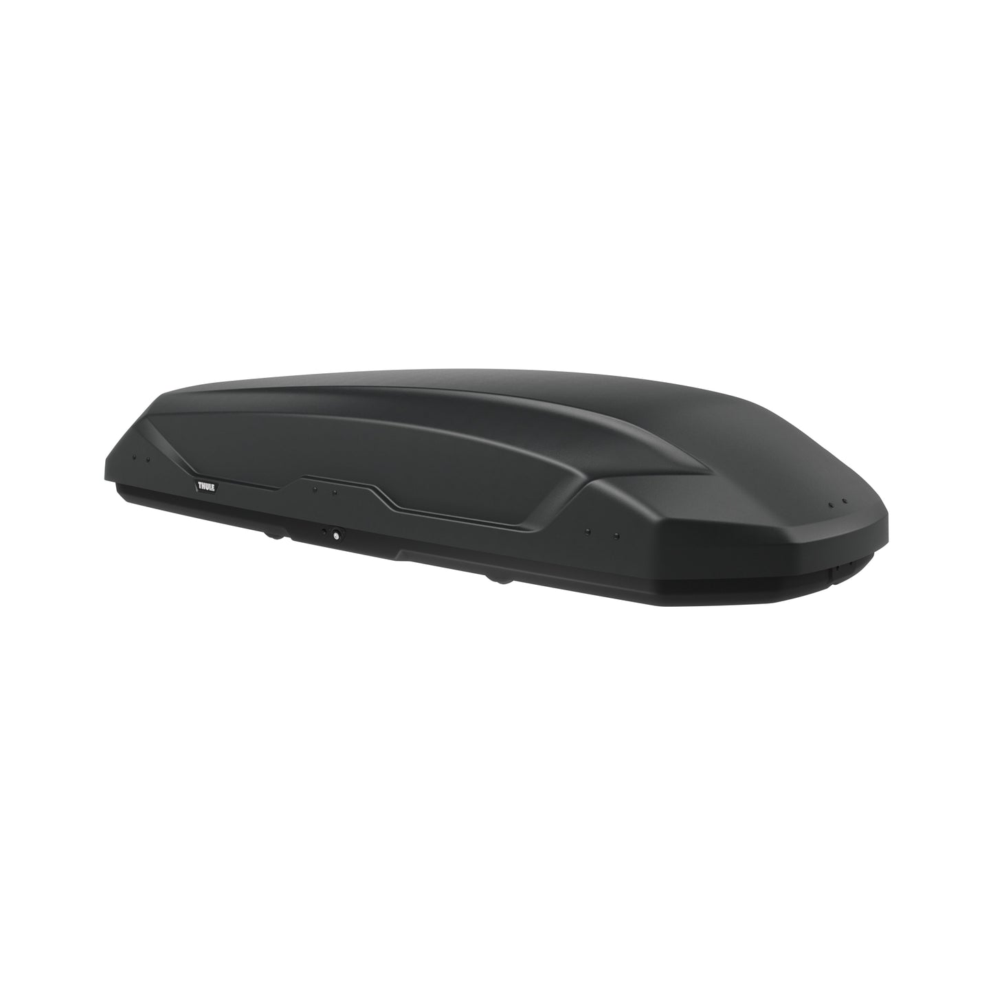 Black car roof box on a white background