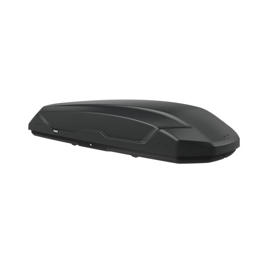 Black car roof box on a white background