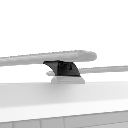 Car roof rack system on a white car