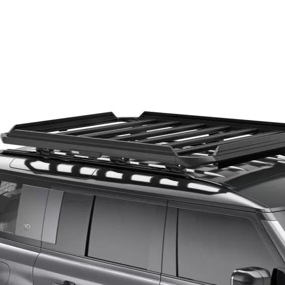 Roof rack system on a vehicle with a white background