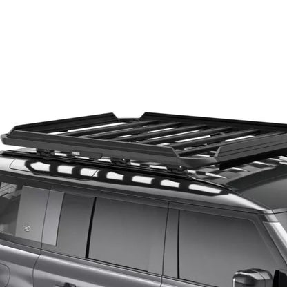 Roof rack system on a vehicle with a white background