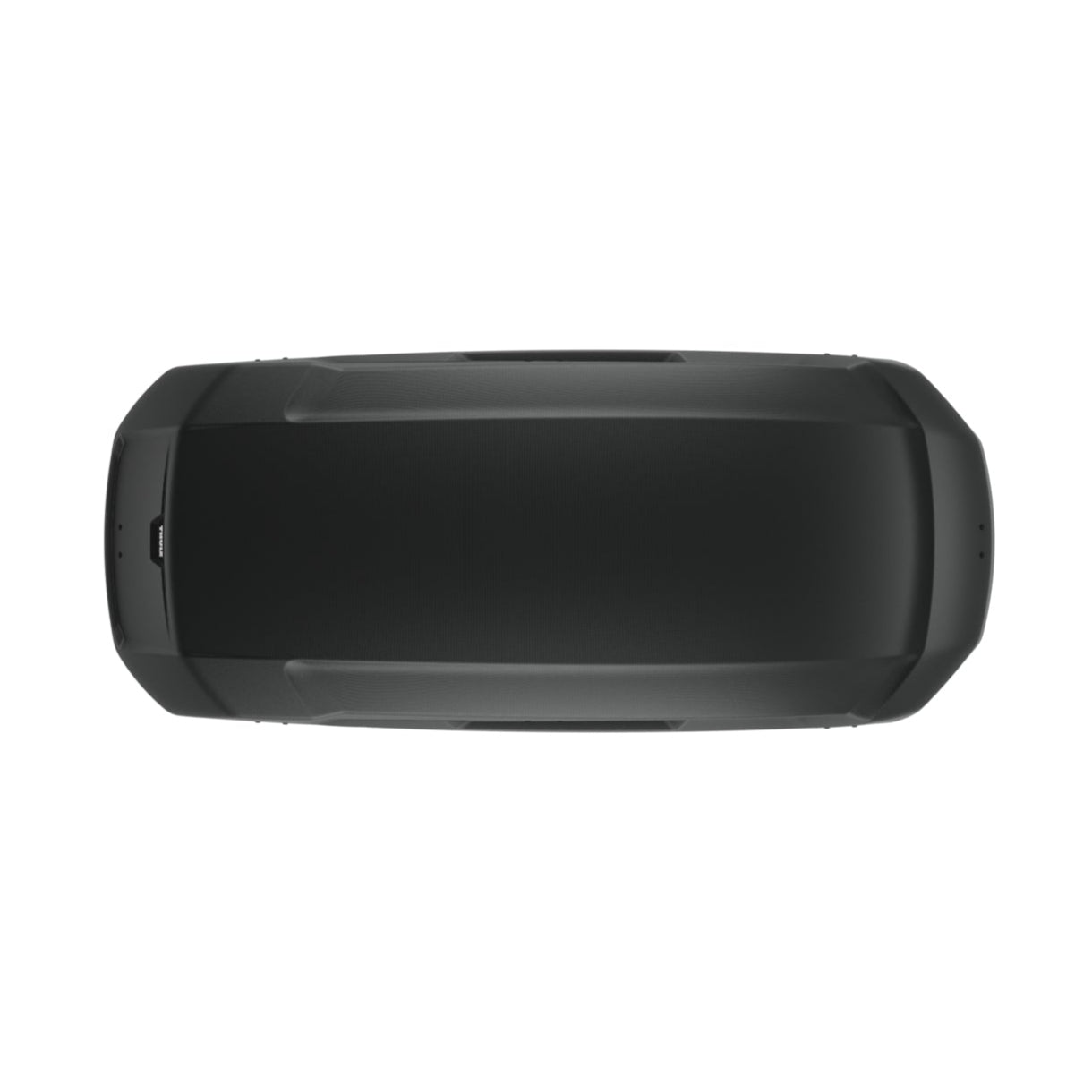 Black thule force 3 roof box on a white background