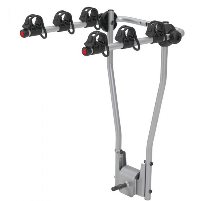 M-WAY TYPHOON Portabici A Sfera Da Gancio Traino Per 3 Bici, 45 Kg, Con Culla E Cinghie, Universale 50 Mm