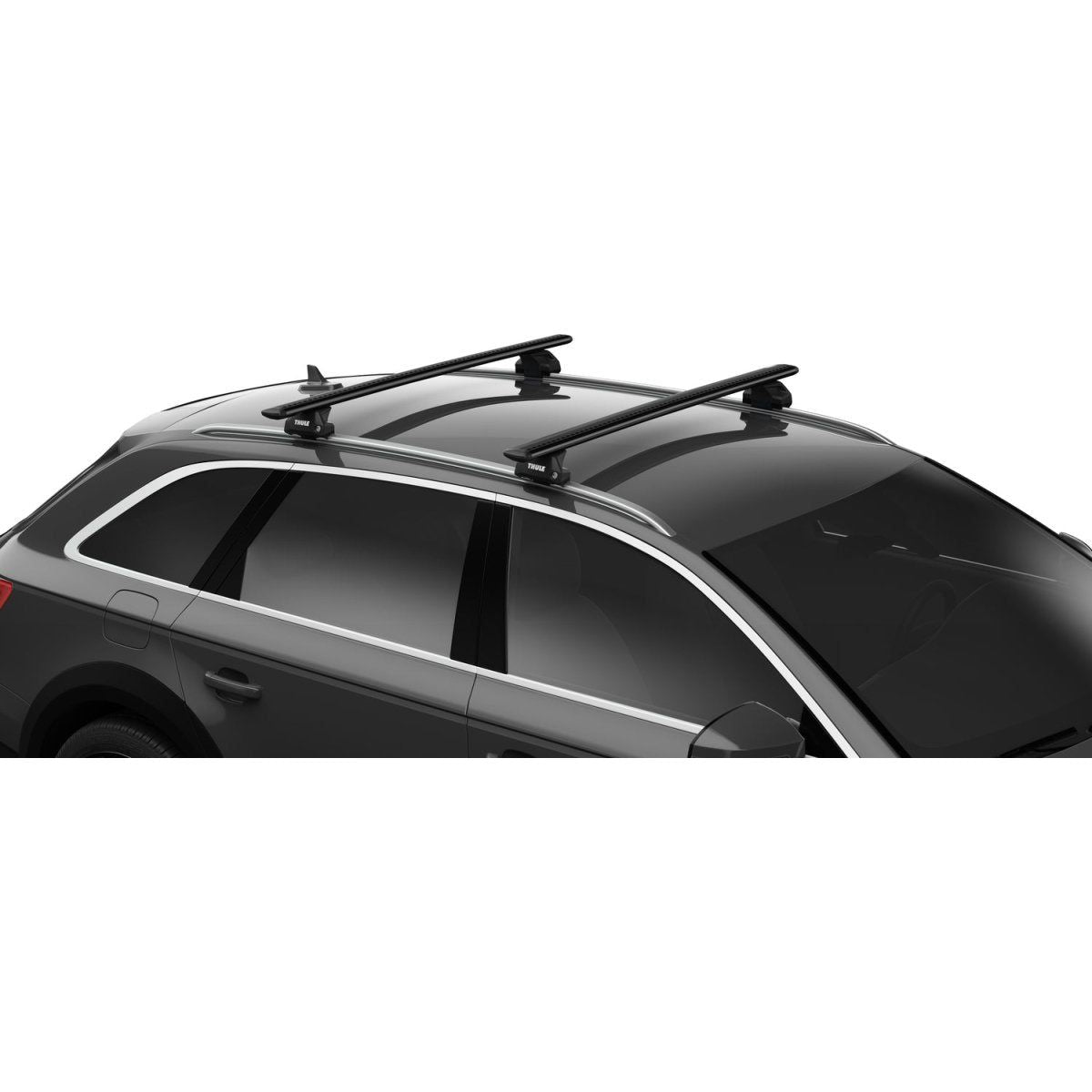 Audi Q3 2012-2018 (w/ flush rail) - Thule WingBar Evo Roof Rack Black - Shop Thule | Stoke Equipment Co Nelson