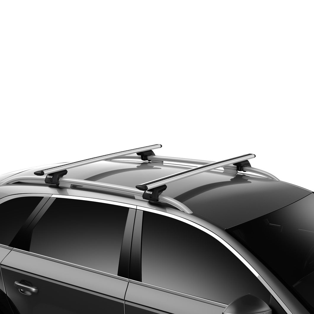 Hyundai Palisade (w/ raised rail) 2019 - ON - Thule WingBar Evo Roof Rack Silver - Shop Thule | Stoke Equipment Co Nelson