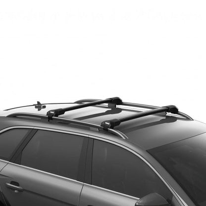 Skoda Octavia Scout 2007 - 2020 (w/ raised rail) - Thule WingBar Edge Roof Rack Black - Shop Thule | Stoke Equipment Co Nelson