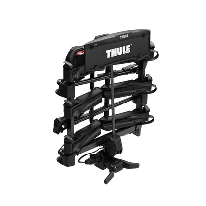 Black Thule Outpace bike rack on a white background