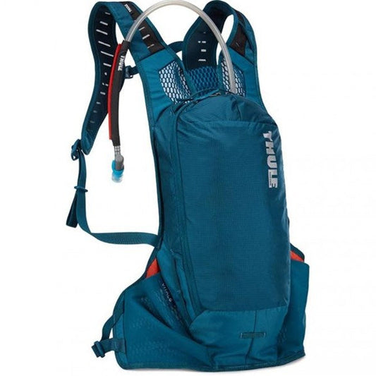 Blue hydration backpack on a white background