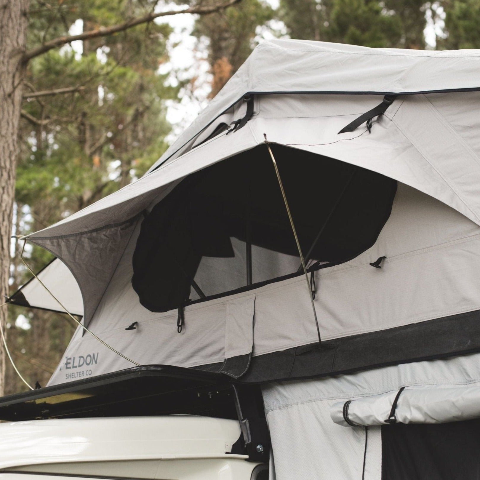feldon shelter roof top tent Feldon Shelter Crow's Nest Extended Rooftop Tent - Grey | Feldon Shelter